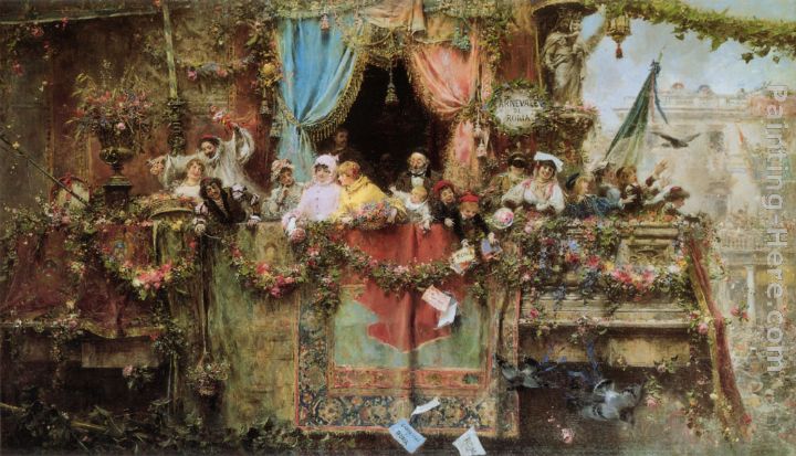 A Carnival In Rome painting - Jose Benlliure y Gil A Carnival In Rome art painting